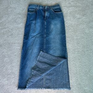Women's Blue Denim Maxi Skirt